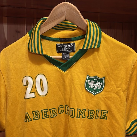 Vintage 90’s Abercrombie & Fitch Yellow Polo Shirt - Picture 2 of 6